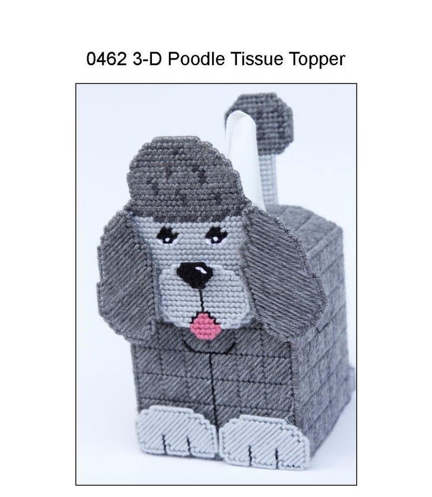 Poodle 3-D Dog Tissue Topper-Plastic Canvas Pattern or Kit