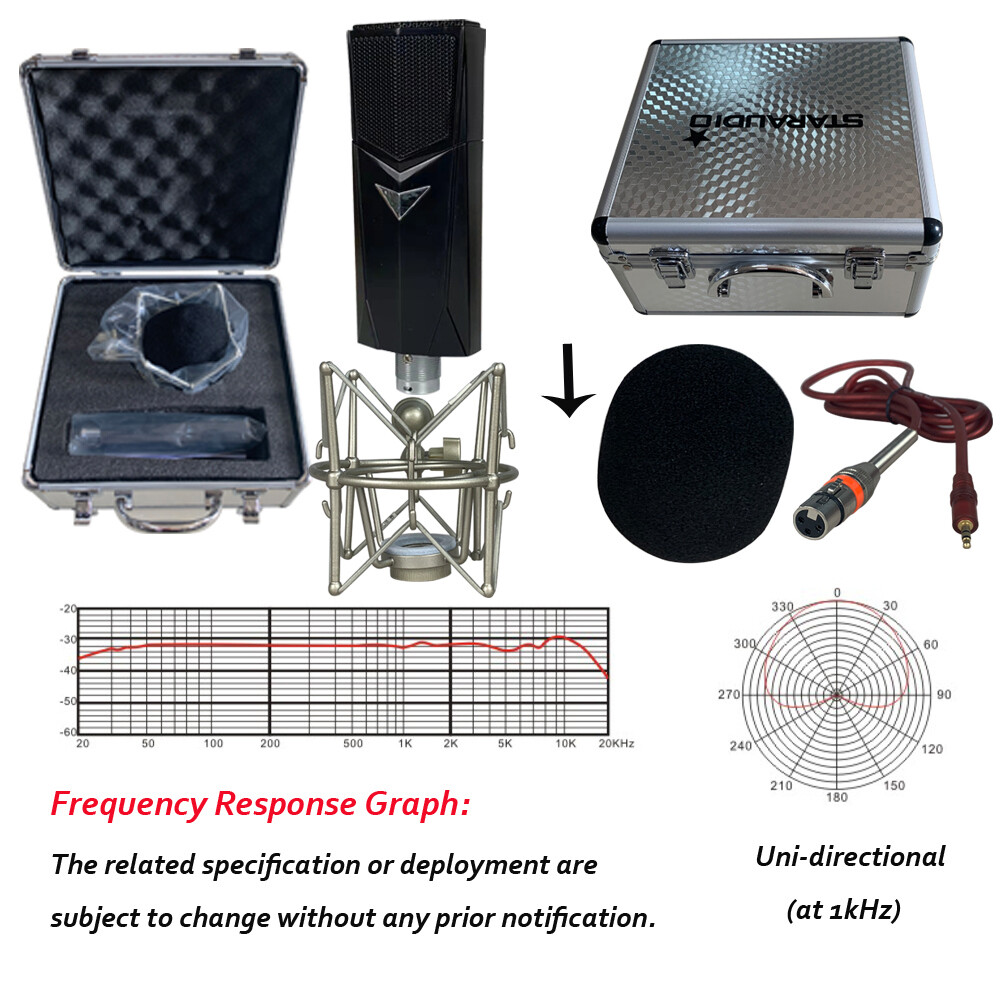Studio Microphone Condenser Kit Complete For Live Recording Broadcast Microphone