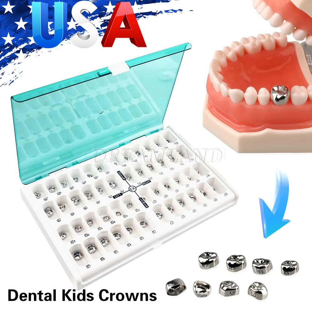 48 ASSORTED PRIMARY MOLAR STAINLESS STEEL CROWNS - COMPLETE KIT