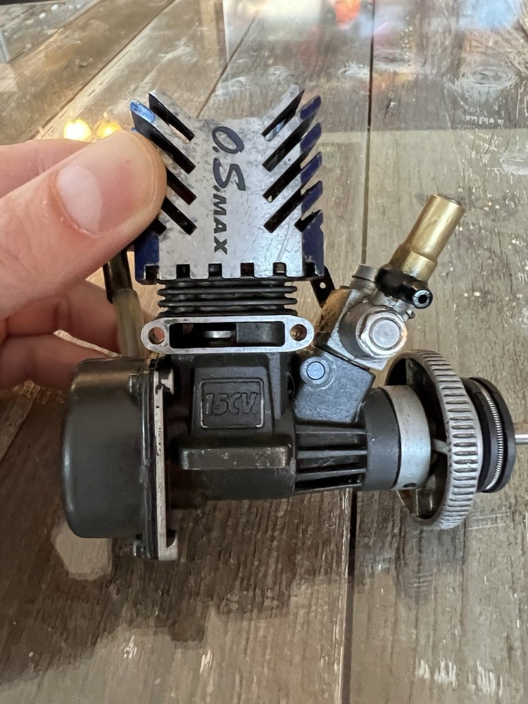 O.S. Max 15 CV Nitro R/C Motor Original, Pull-start, Carb, Shockwave Good Comp