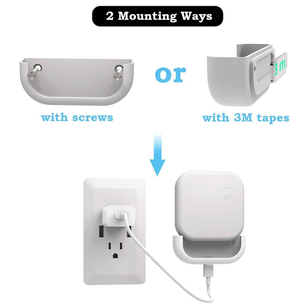Adhesive/Screw 2 Ways Installation Wall Mount Holder for Blink Sync Module XR