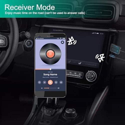 USB Bluetooth 5.0 Transmitter Receiver, 2-in-1 Mini Wireless Audio Adapter,