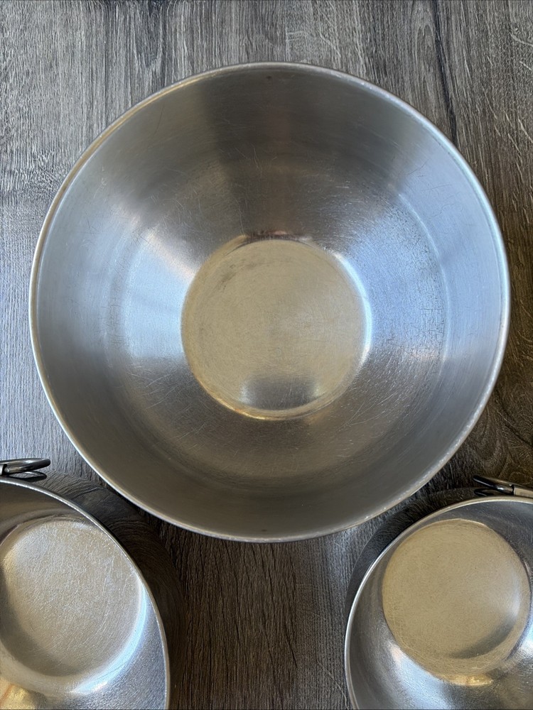VTG Set/3 Farberware Stainless Nesting Mixing Batter Bowls 2 Thumb Ring