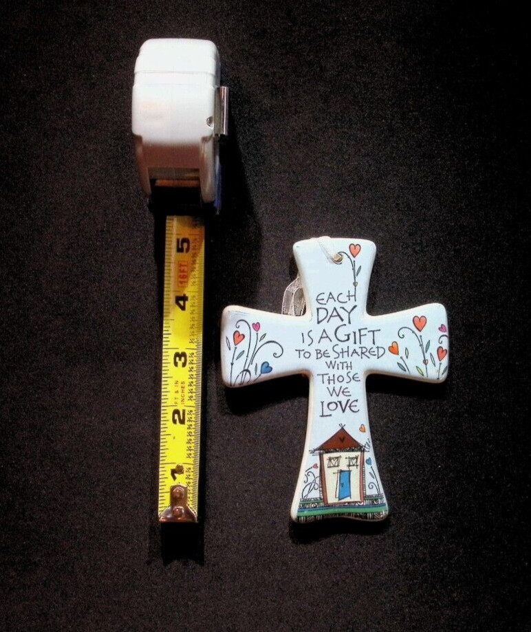 CERAMIC DECORATIVE CROSS - 5" X 4"