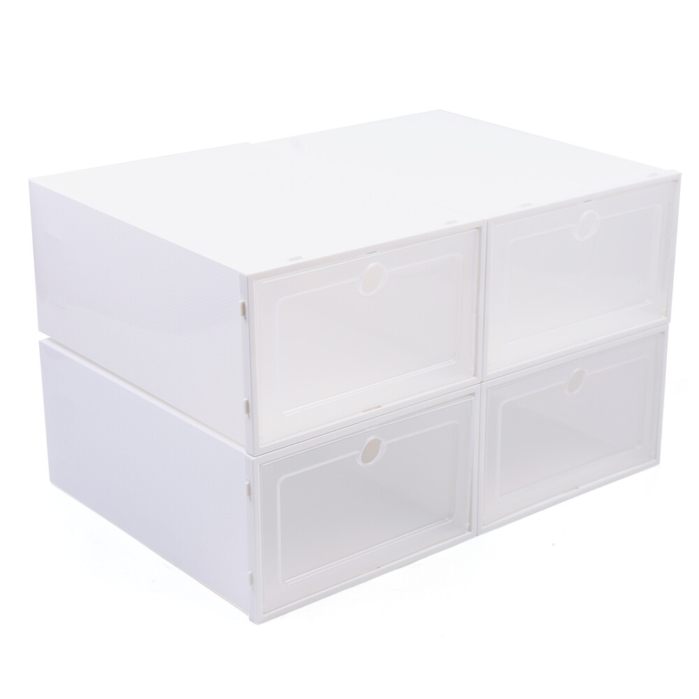 Optional 20/24x Shoe Box Organizer Foldable Storage Plastic Clear Box Stackable