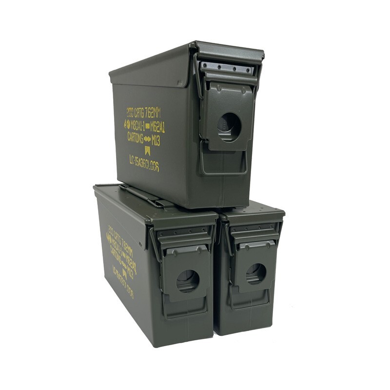STENCILED 3-PACK NEW 30 CAL M19A1 MIL SPEC EMPTY AMMO CAN