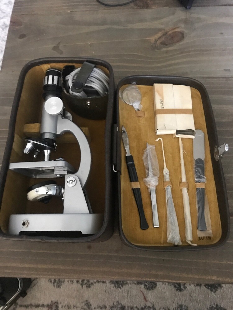 Vintage JASON MICROSCOPE 750x Illuminated +Case and Accessories