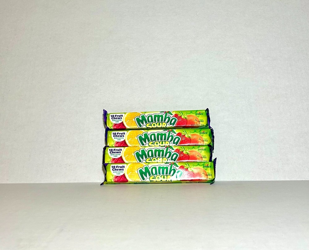 Mamba Sours Fruit Chew Candy Bulk Sour Candy 24 packs 2.80 oz Box