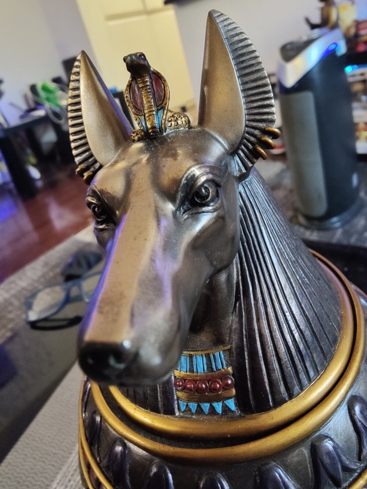large egyptian anubis pet ashes urn (read description please)