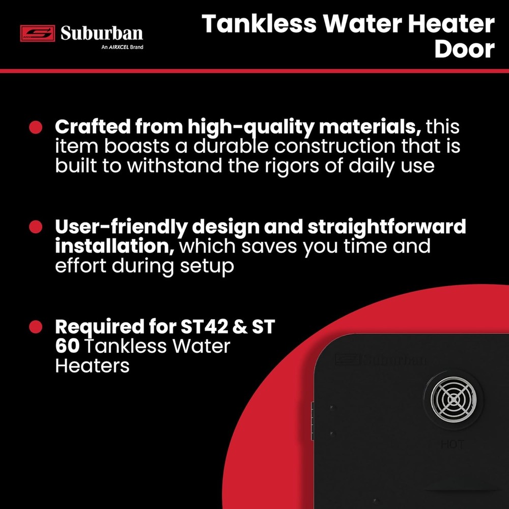 Tankless Water Heater Installation Door Fit Suburban ST42 ST60 Black
