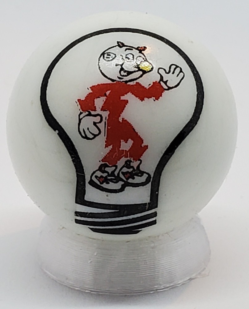 Light Bulb 1" Glass Logo Marble w/ Stand