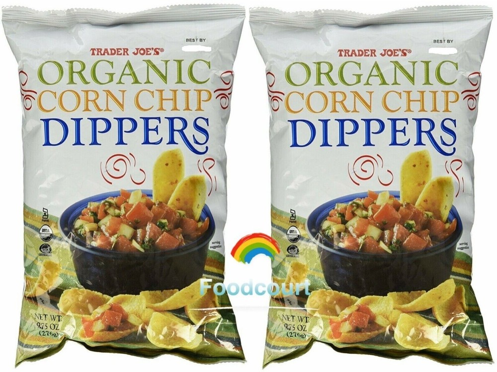 2 Packs Trader Joe's Organic Corn Chip Dippers 9.75 oz Each Pack