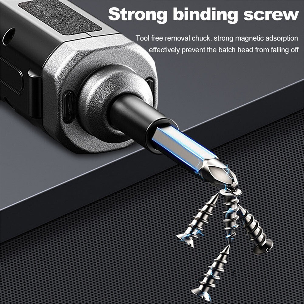 Mini Rechargeable Cordless USB Electric Screwdriver Drill Bits Kit Power Tool