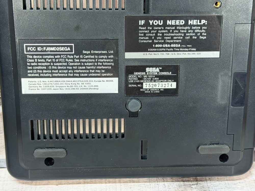 Sega Genesis Console No Cords