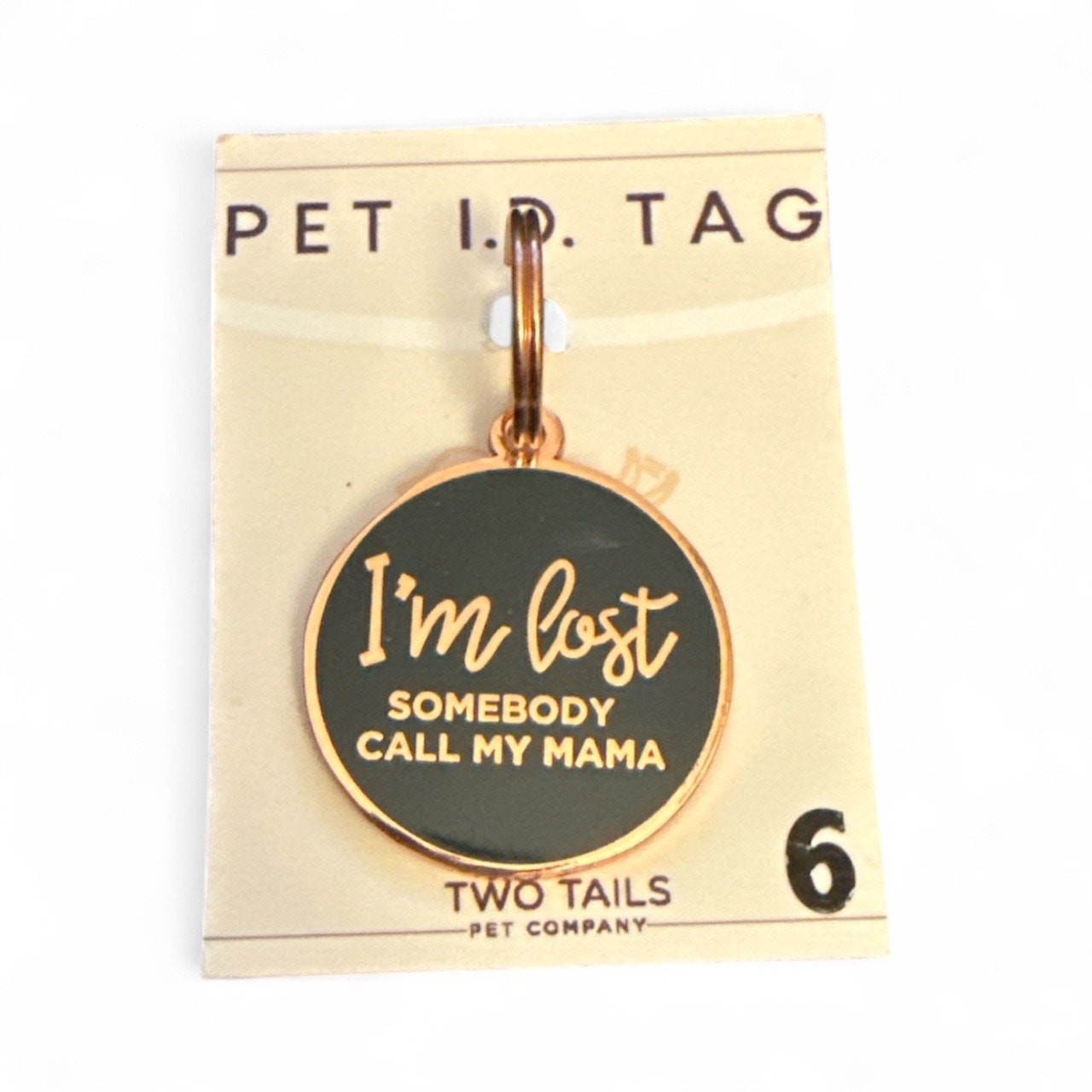 Two Tails Pet Company “I’m lost” Personalized Dog ID Tag, Black