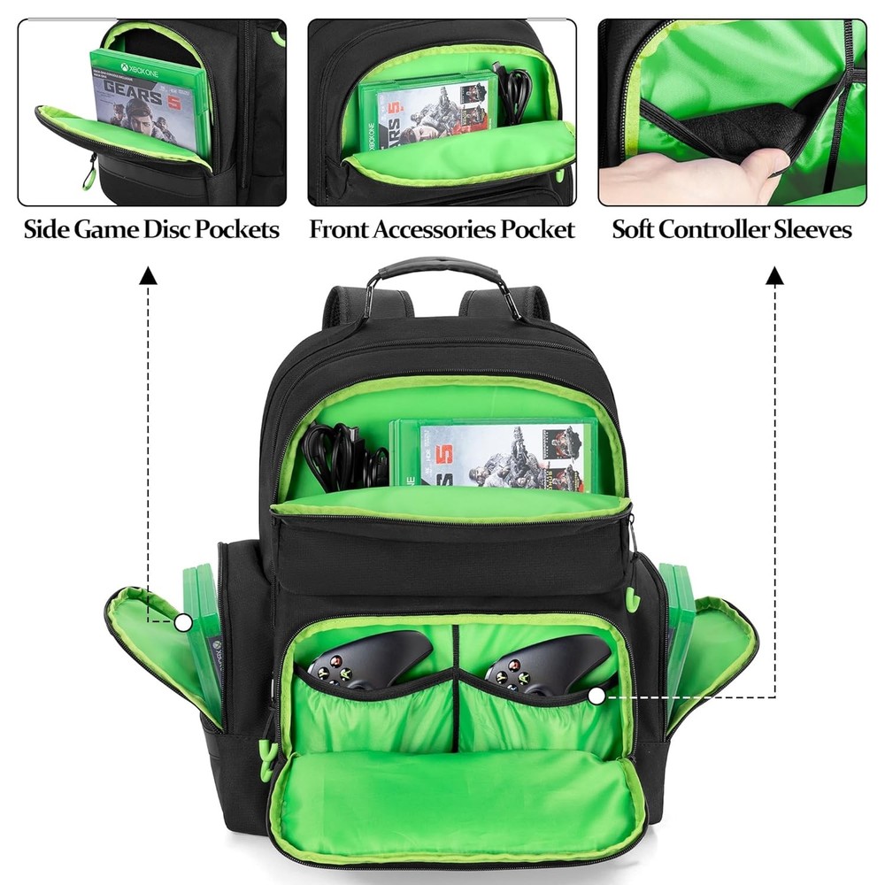 PGmoon Game Console Backpack Compatible with Xbox One/One S/ One X, Xbox...