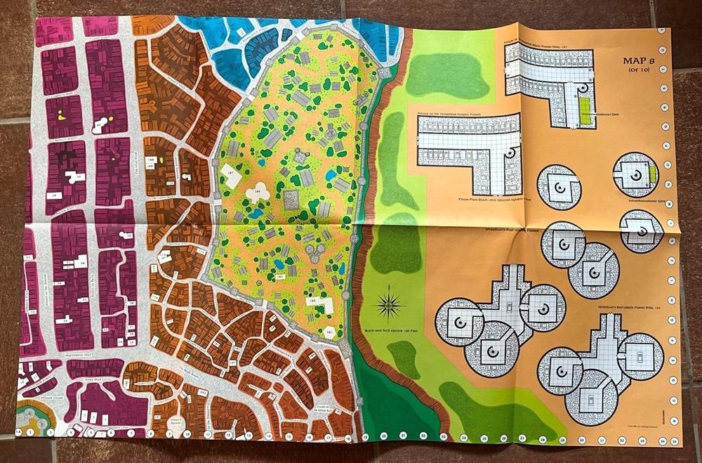 City System Map 8 ONLY 1040 Forgotten Realms 1988 AD&D Waterdeep