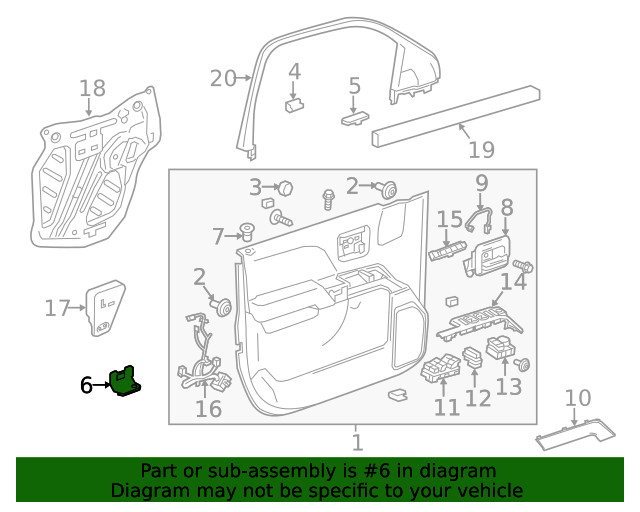 Genuine GM Front Side Door Pull Handle Bracket 23455218