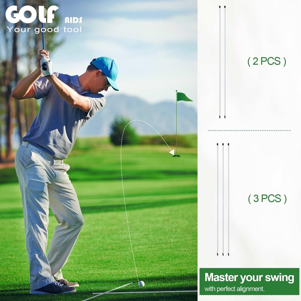 Golf Alignment Sticks, 3 Pack 58”Golf Sticks Alignment Rods, Full Golf Practi...