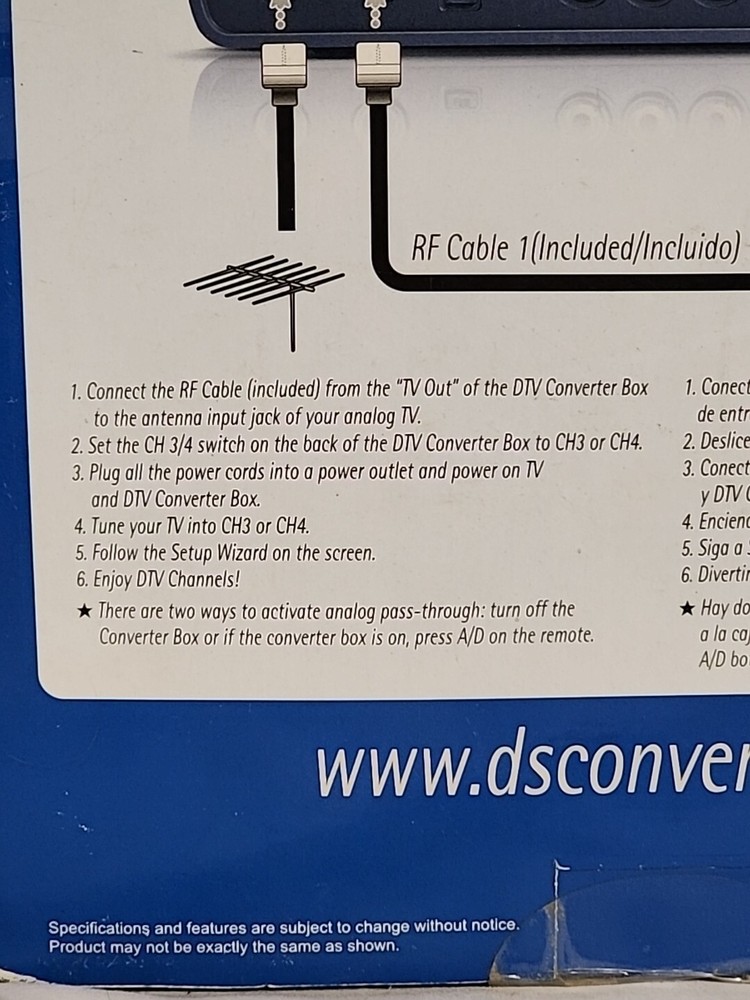 Digital Stream DTX9950 Analog DTV Converter Box Pass-Through