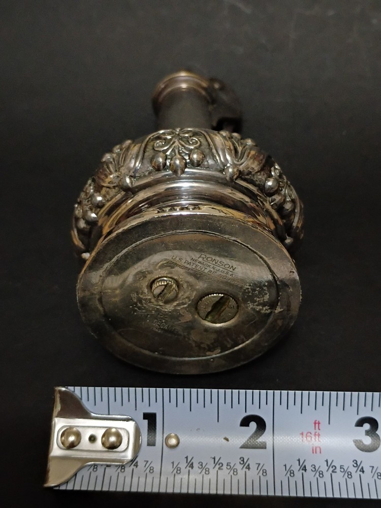 Vintage Silver Ronson Decanter Table Lighter Circa 1946