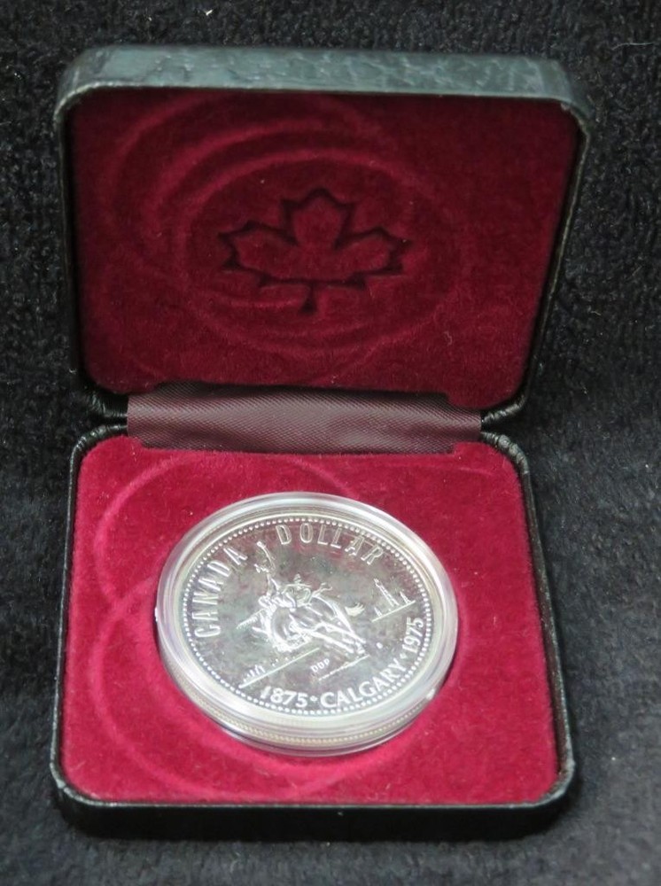 1975 Canada Silver Dollar *Calgary Centennial* in Mint Box