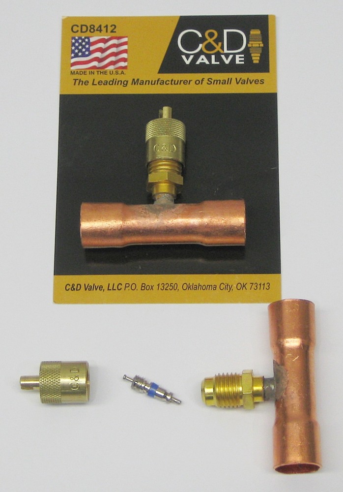 C&D Copper Access Tee Valve 1/2" CD8412 Package of 2