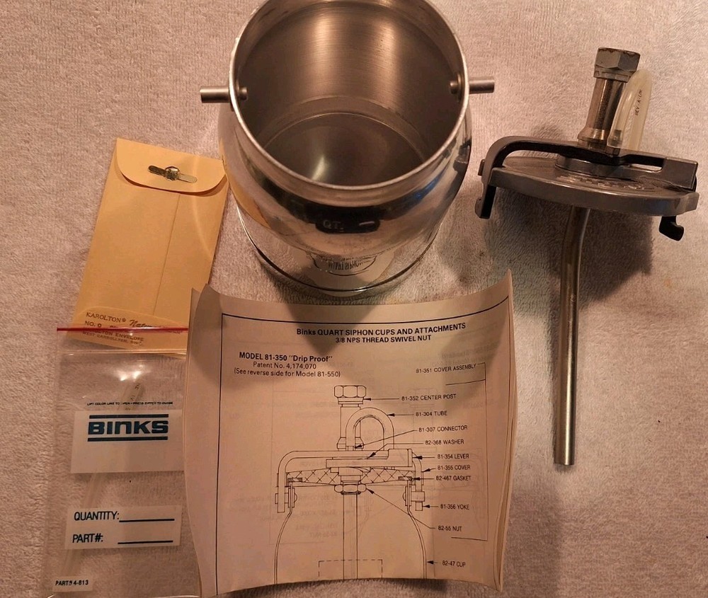 Binks 81-350 Drip Proof 2 - One Quart Cup NOS