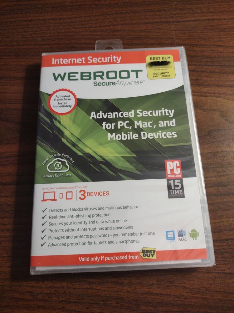 Webroot Secure Anywhere Internet Security Plus (3 Devices) Windows 8