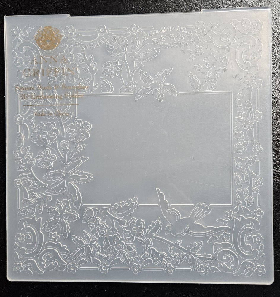 Anna Griffin Square 3D Embossing Folders 6" x 6" *NEW*