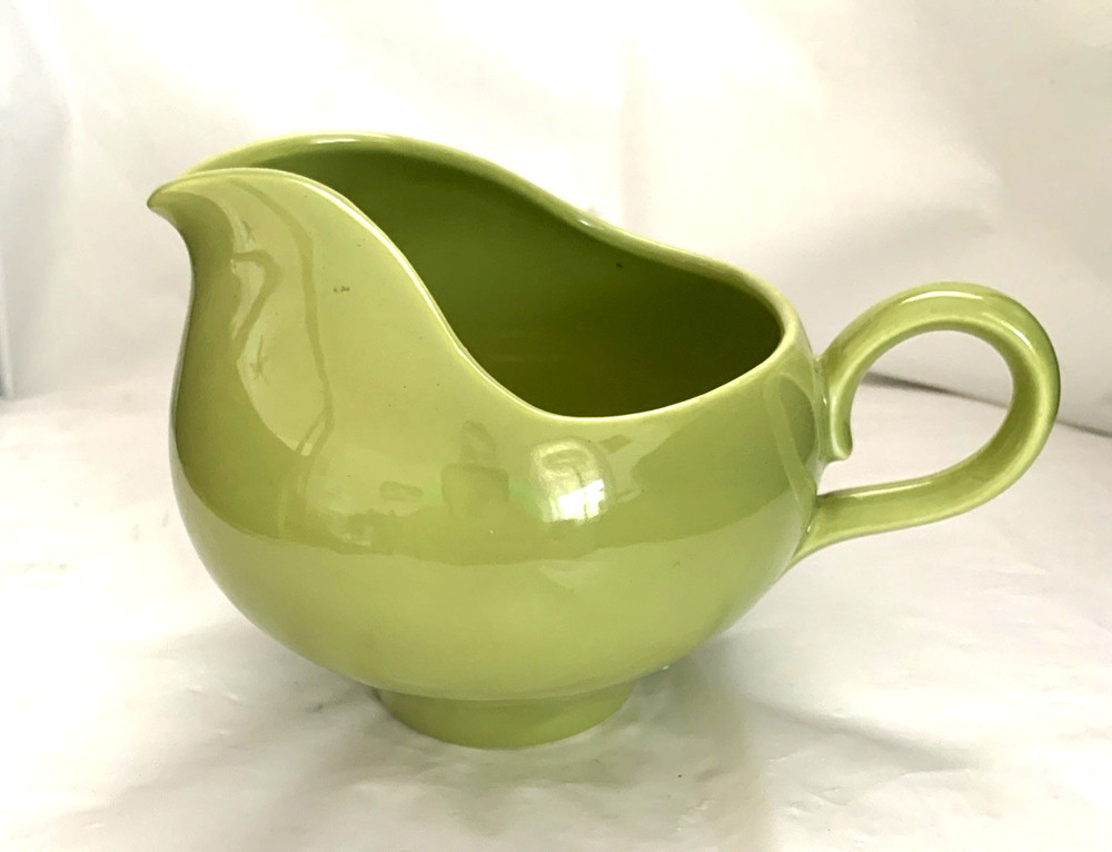 Homer Laughlin ~ Chartreuse Green Creamer ~ 4” Tall