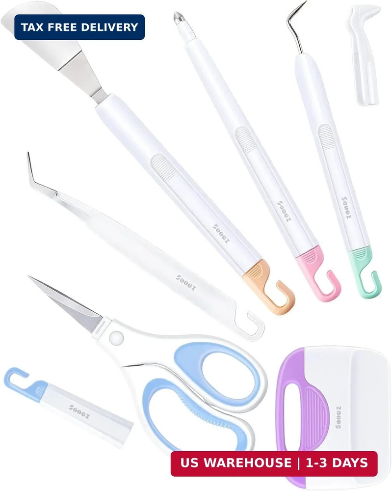 Sooez Weeding Tools for Vinyl, 6PCS Basic Tools Set, Precision Craft Vinyl Tool