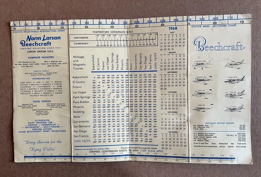Norm Larson 1968 Beechcraft Aviation Brochure