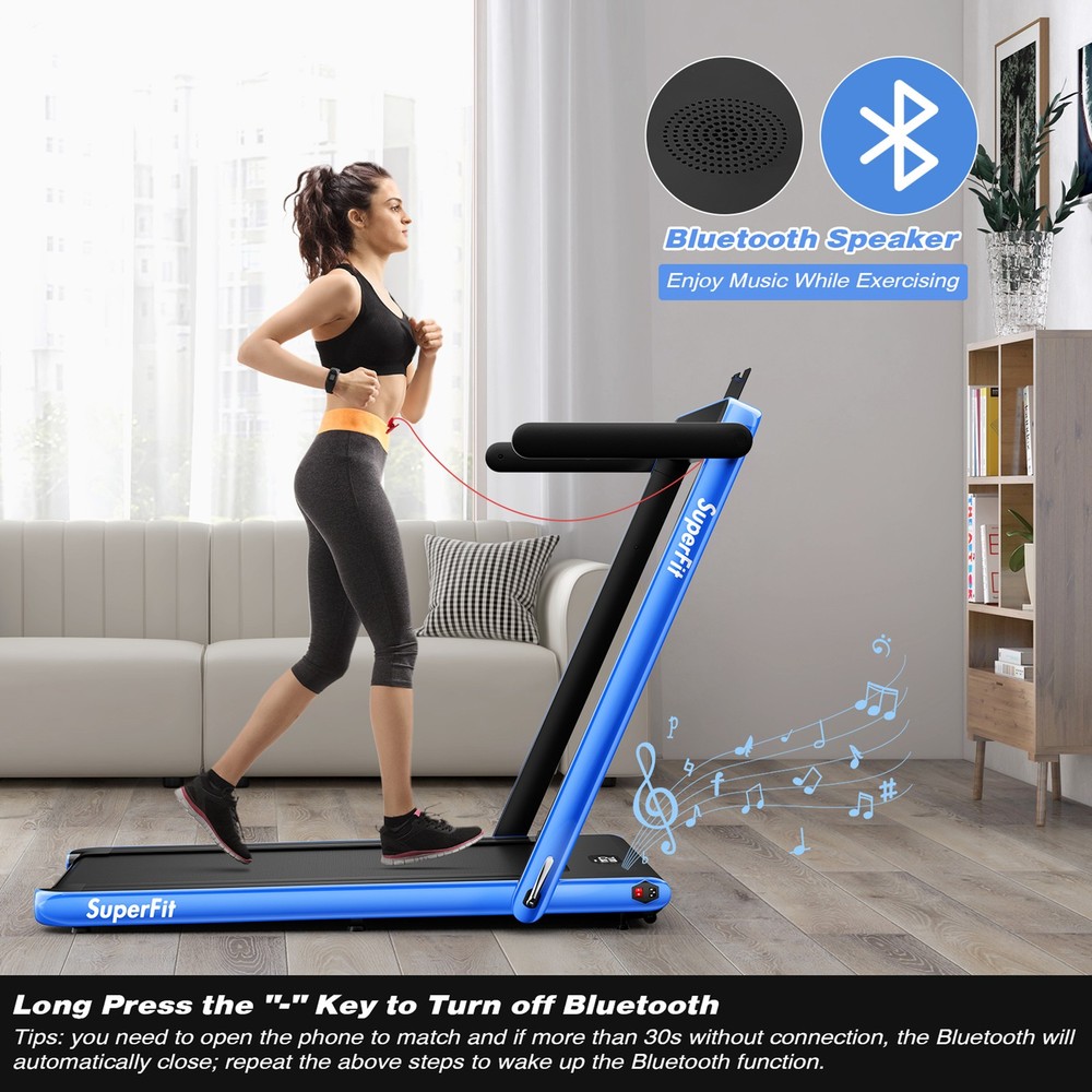 Motorized Treadmill Folding Under Desk Electric Treadmill Navy
