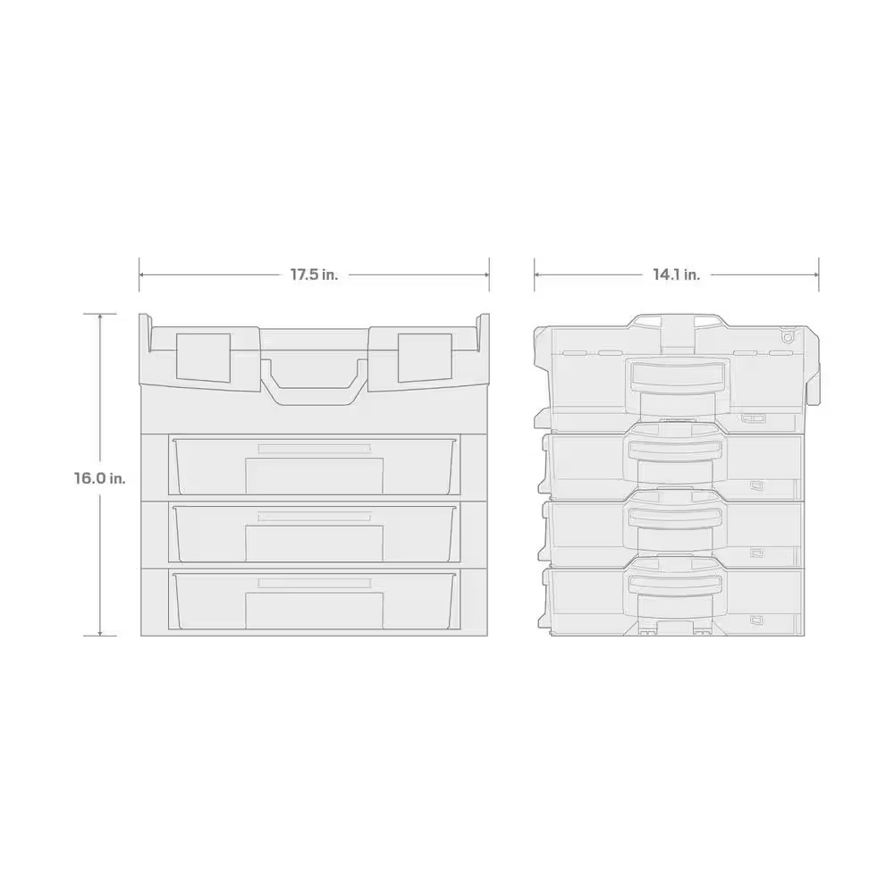 3-Drawer Modular Stacking Parts Organizer (32 Compartments)