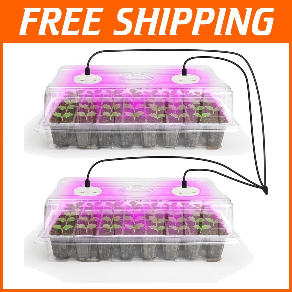 Complete Seedling Starter Kit with Full Spectrum Light=