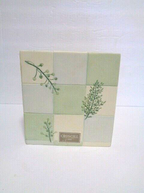 Tissue Cover Box Rainier Square Hand-Painted Foliage Pattern 6" Tall Croscill