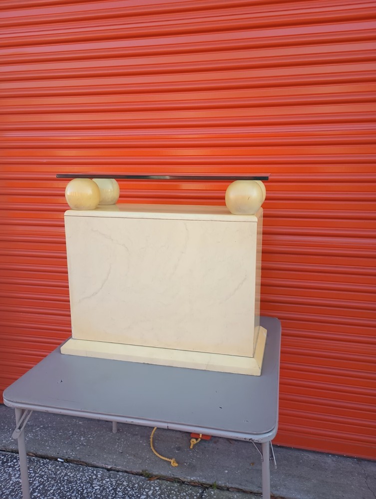 Style Postmodern Tessellated Credenza Buffet Dry Bar