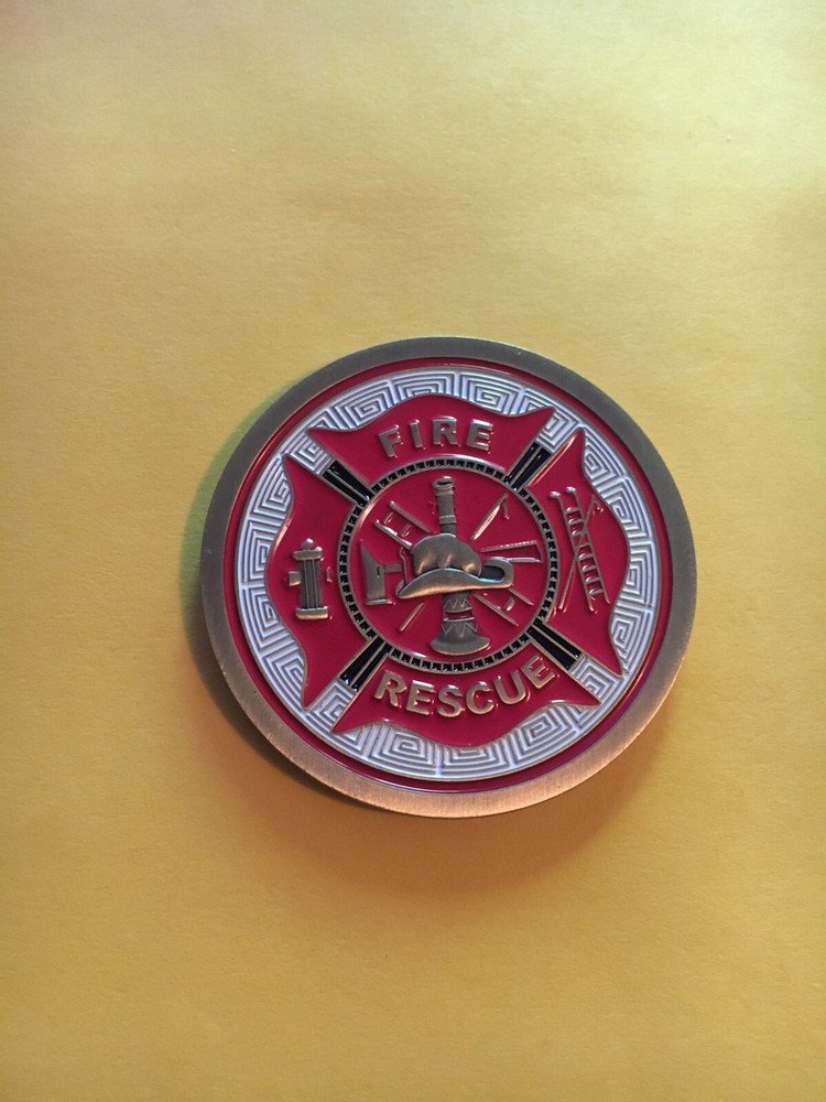 Thin Red Line of Fire Fighters Fire Dept. Challenge Coin
