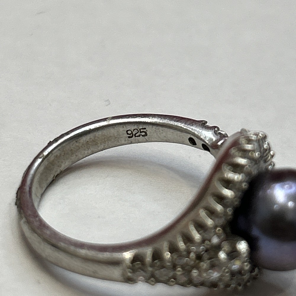 Vintage .925 Solid Sterling Silver Pearl Ring