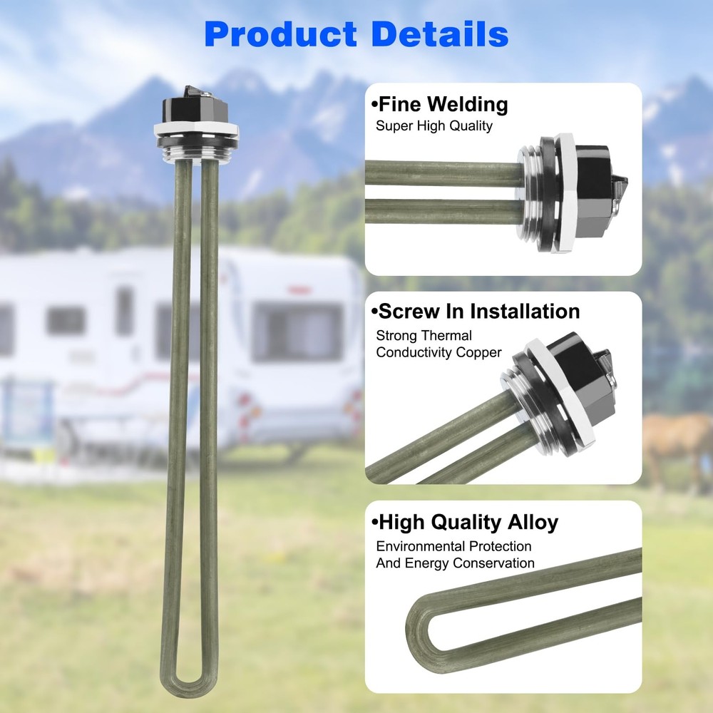 92249 RV Water Heater Element for Atwood Parts gc6aa-10e Black