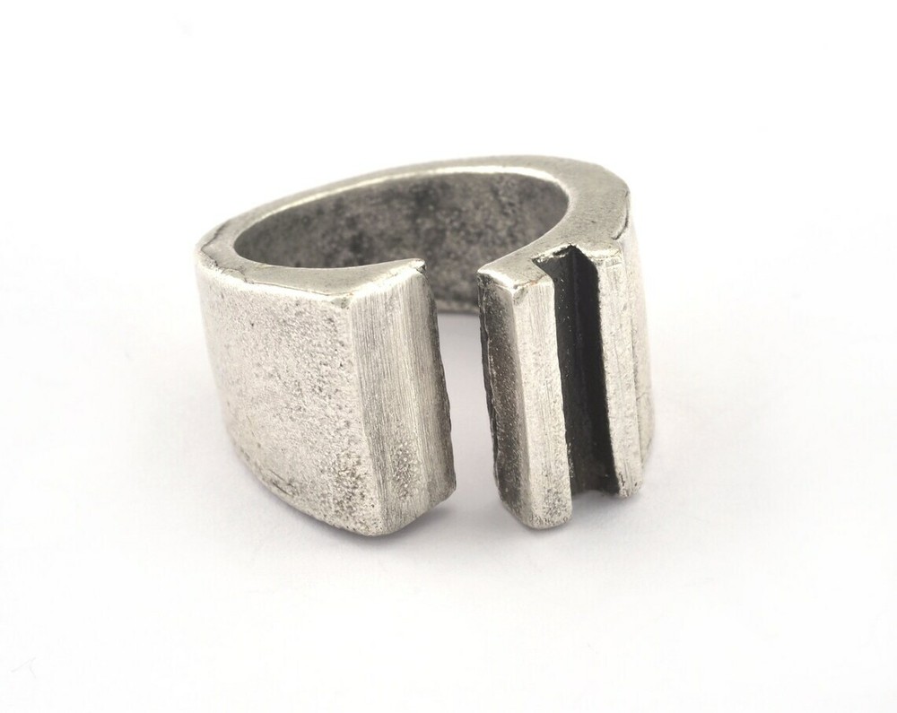 Adjustable Antique silver brass (17.5mm 7US inner size) 2976
