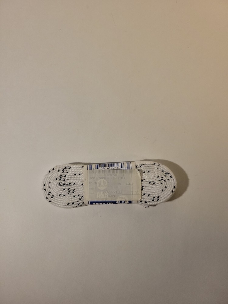 Sonic Tip 108" White Hockey Skate Laces