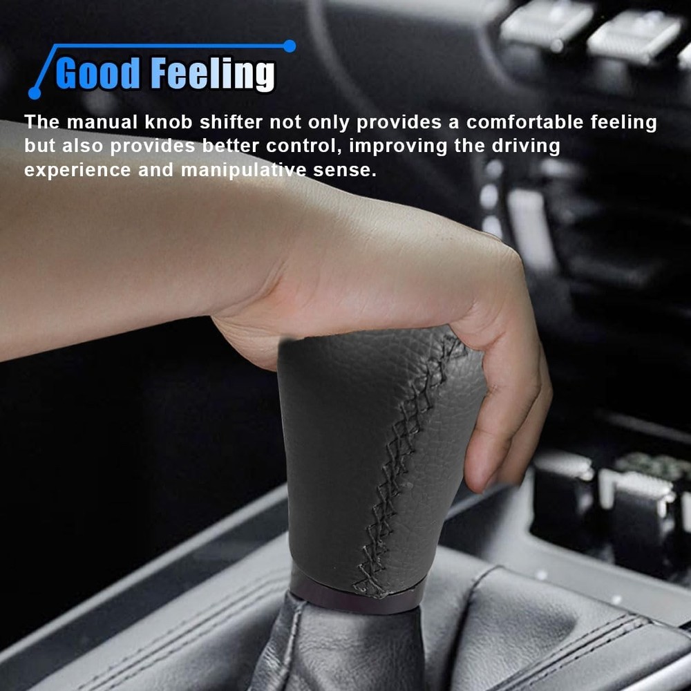 5 Speed Shifter Knobs, Manual Transmission Shift Knob, Handle Leather Black