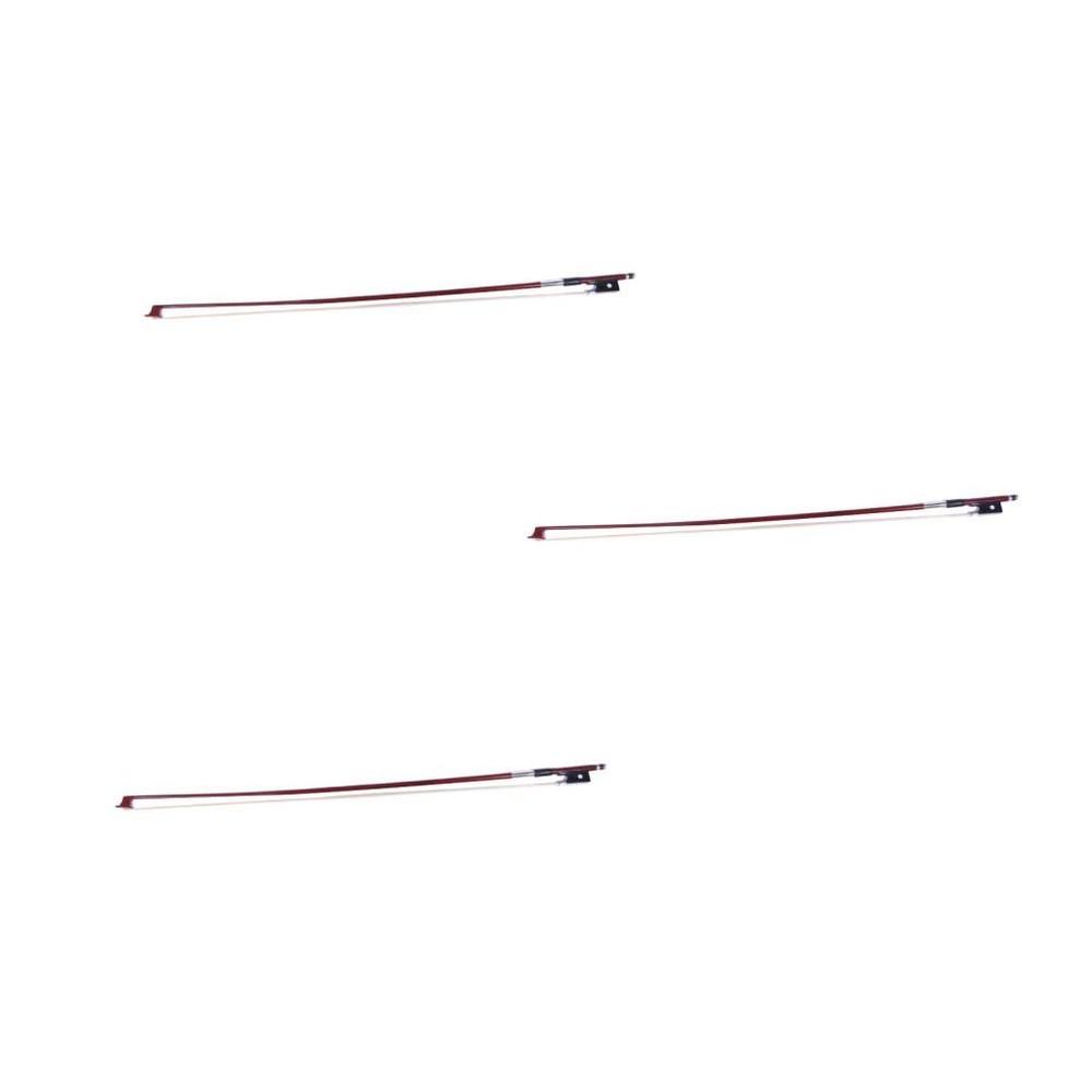 3 Pieces Ebony Violin Parts Replacement Bow for 1/4 Size Octagonal