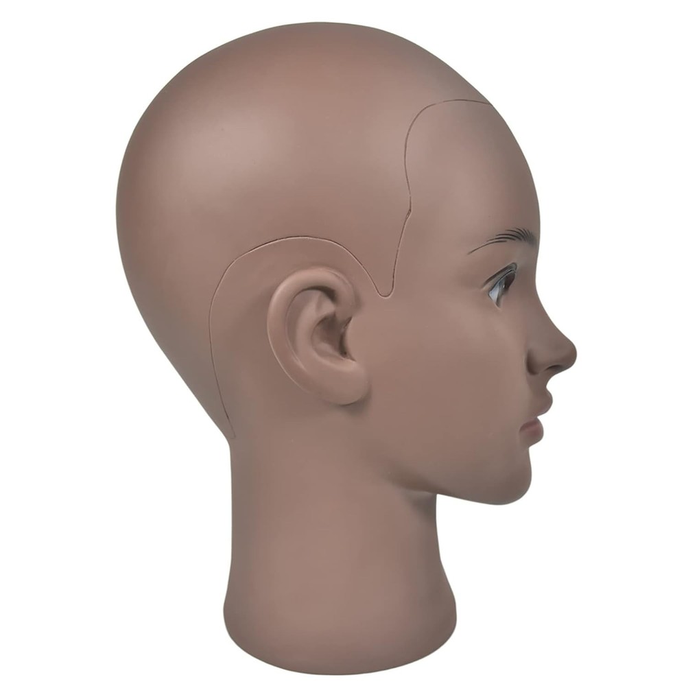 Versatile Bald Mannequin Head for Professional Wig and Makeup Training - 11"