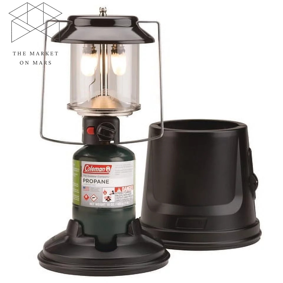 Quick-Pack 810 Lumens 2-Mantle Propane Lantern with Carry Case, Black