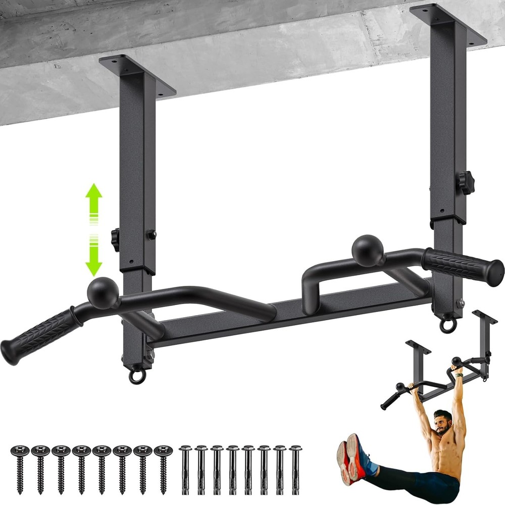 Heavy Duty Welded Pull Up Bar Versatile Doorway Wall Mount Joist Mounted