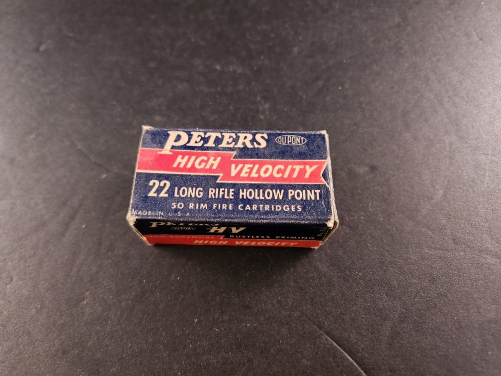 Vintage PETERS High Velocity 22 Long Ammo BOX Empty