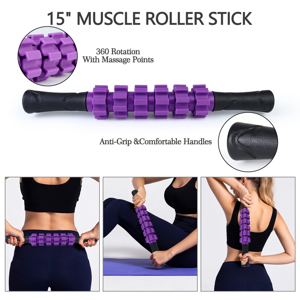 5 in 1 Foam Roller Set, Trigger Point Foam Roller Patented, Massage Roller St...